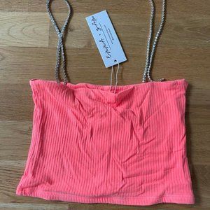 Orange Tube Top with sparkle straps